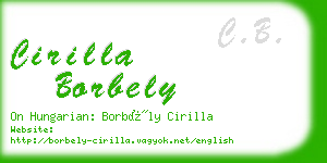 cirilla borbely business card